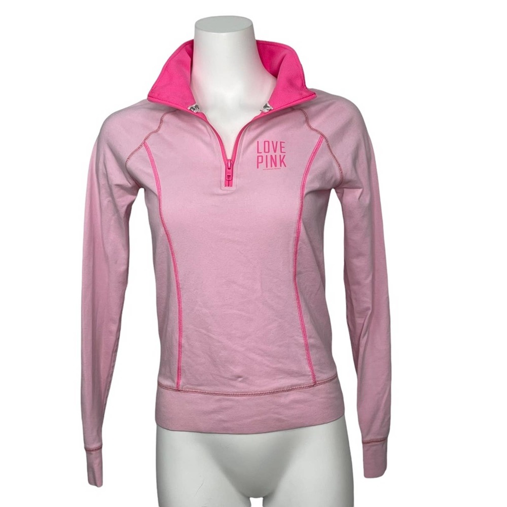 Victoria’s Secret Love Pink Pullover Top Quarter Zip Athletic Shirt XS